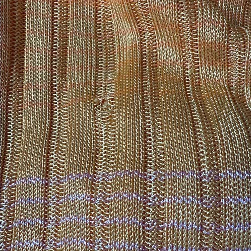 Maje Tie Dye Maxi Dress Rib Knit Sleeveless Tank Sweater Orange Ombre 36 - Picture 11 of 11